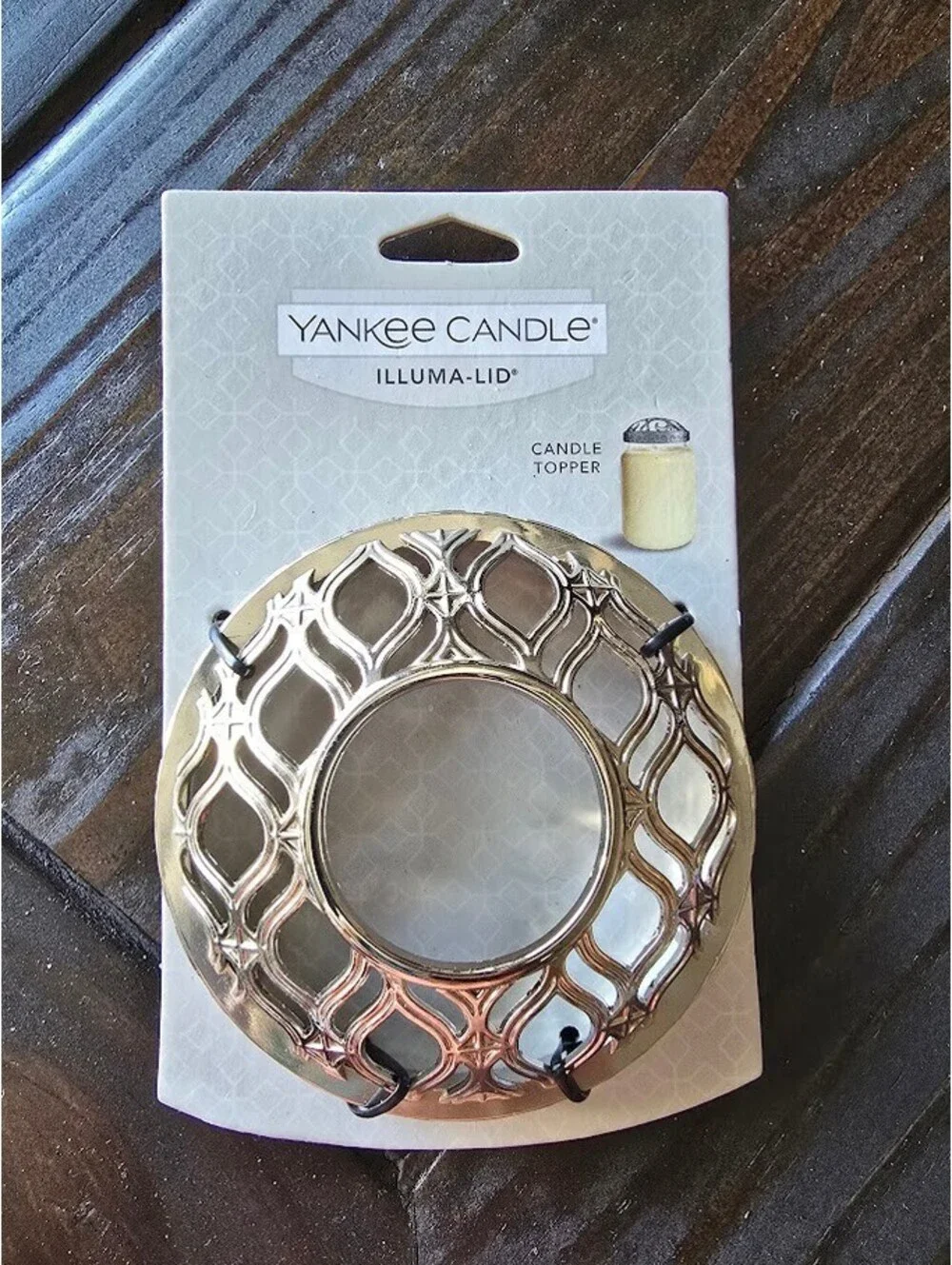 Yankee Candle Illuma-Lid  Silver Jar Candle Topper